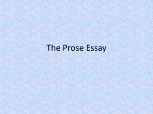 The Prose Essay