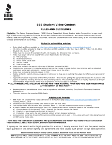 BBB Student Video Contest - Rules and