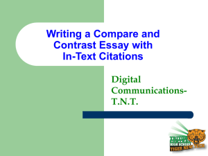 Writing a Compare and Contrast Essay with In-Text