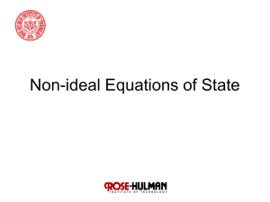 Non-ideal Equations of State