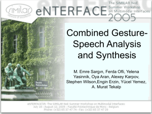 Combined Gesture-Speech Analysis and Synthesis