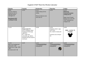 English II PAP Third Six Weeks Calendar