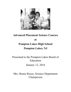 Advanced Placement Science Courses at Pompton Lakes High