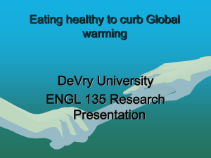 Eating healthy to curb Global warming DeVry