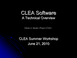 CLEA Software A Technical Overview