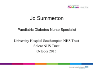 UHS Diabetes Presentation - Southampton Local Safeguarding