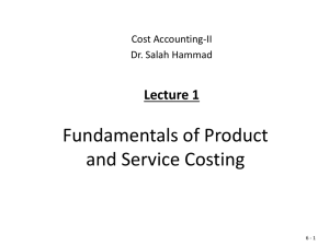 Fundamentals of Product and Service Costing