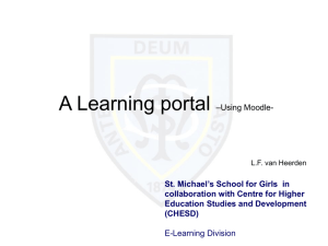 A Learning portal –Using Moodle-