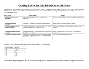 Music Grading Rubric - Cedar Hill Elementary