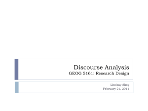 Discourse Analysis - University of Colorado Boulder