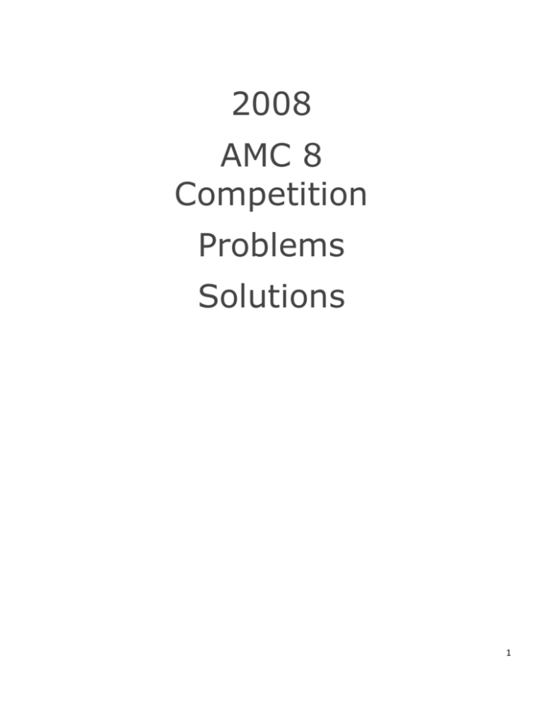 AMC82008Solutions AMC8 2008 Competition