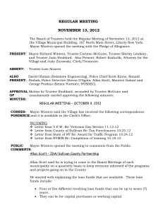 regular meeting – october 9, 2012