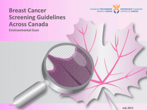 Breast Cancer Screening Programs: Provincial and
