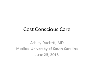 Cost Conscious Care - Clinical Departments