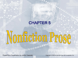 Chapter 5: Nonfiction Prose