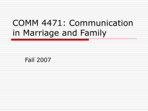 COMM 4471: Communication in Marriage and Family