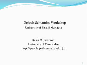 Semantics Workshop 1 - University of Cambridge
