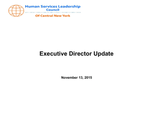 HSLC November 2015 ED Report - Human Services Leadership