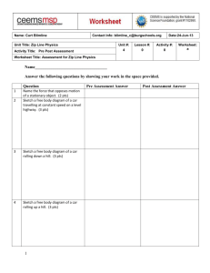 Pre & Post Assessment Worksheet