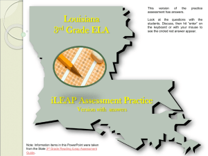 Louisiana Reading 3rd Grade iLEAP Assessment Guide