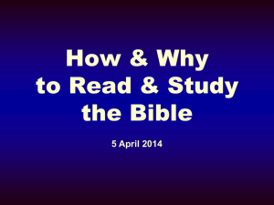 How & Why to Read & Study the Bible