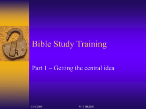 Bible Study Training