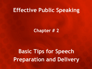General purposes of speeches