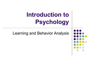 Chapter 5 - Learning and Behavior