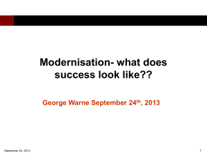 George Warne – What does modernisation look