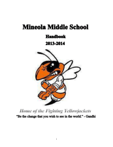 This section of the Mineola Middle School Student Handbook