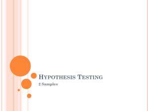 Hypothesis Testing 2 Samples
