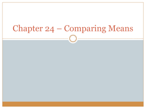 Chapter 24 * Comparing Means
