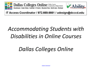 Accommodating Students with Disabilities in Online Courses