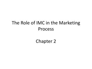 The Role of IMC in the Marketing Process Chapter 2