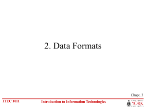 2. Data formats - Department of Electrical Engineering & Computer