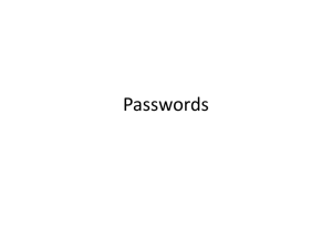 Passwords - Center for Computer Systems Security