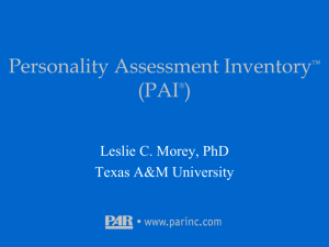 Personality Assessment Inventory (PAI)