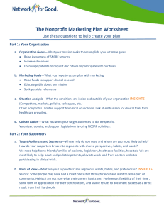 The Nonprofit Marketing Plan Worksheet