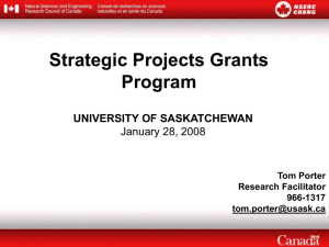 Strategic Project Grants - University of Saskatchewan