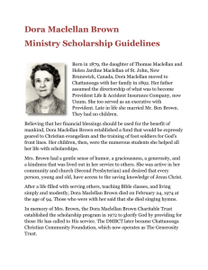 Dora Maclellan Brown Ministry Scholarship Guidelines