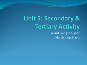 Unit 5: Secondary & Tertiary Activity