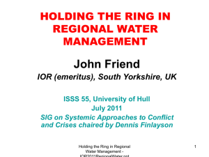 HOLDING THE RING IN REGIONAL WATER