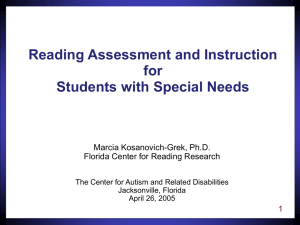 Reading Assessment and Instruction for Students with Special Needs