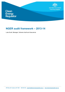 NGER Audit Framework * 2013-14
