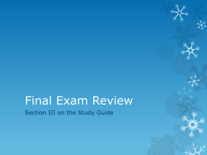 Final Exam Review - Brookwood High School