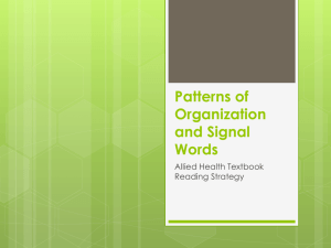Patterns of Organization and Signal Words