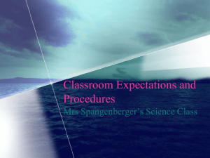 Classroom Expectations and Procedures