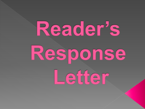 Reader's Response Scoring Guide