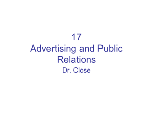 Chapter 17 Advertising & Public Relations