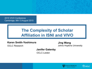 The Complexity of Scholar Affiliation in ISNI and VIVO